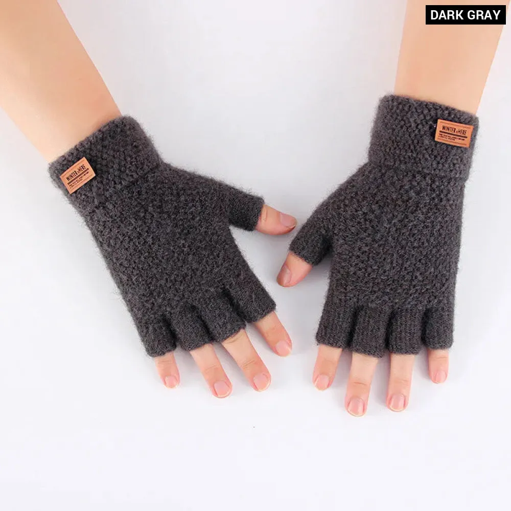 Thermal Alpaca Fingerless Gloves for Men