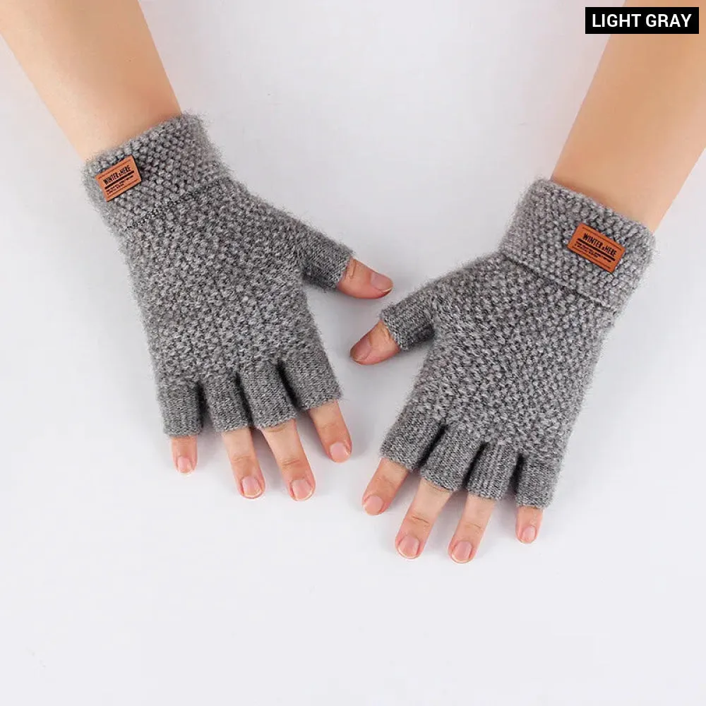 Thermal Alpaca Fingerless Gloves for Men