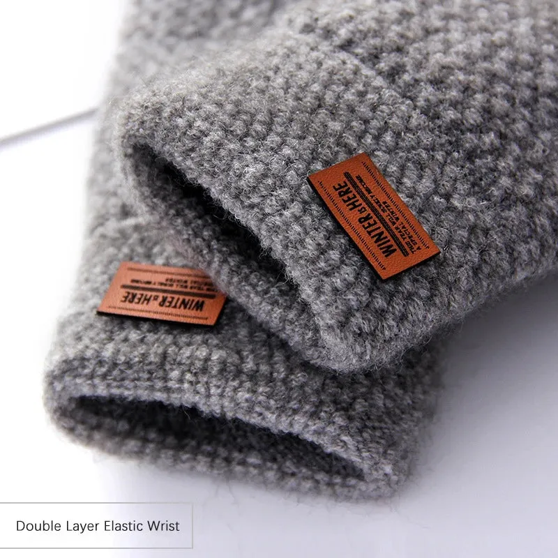 Thermal Alpaca Fingerless Gloves for Men