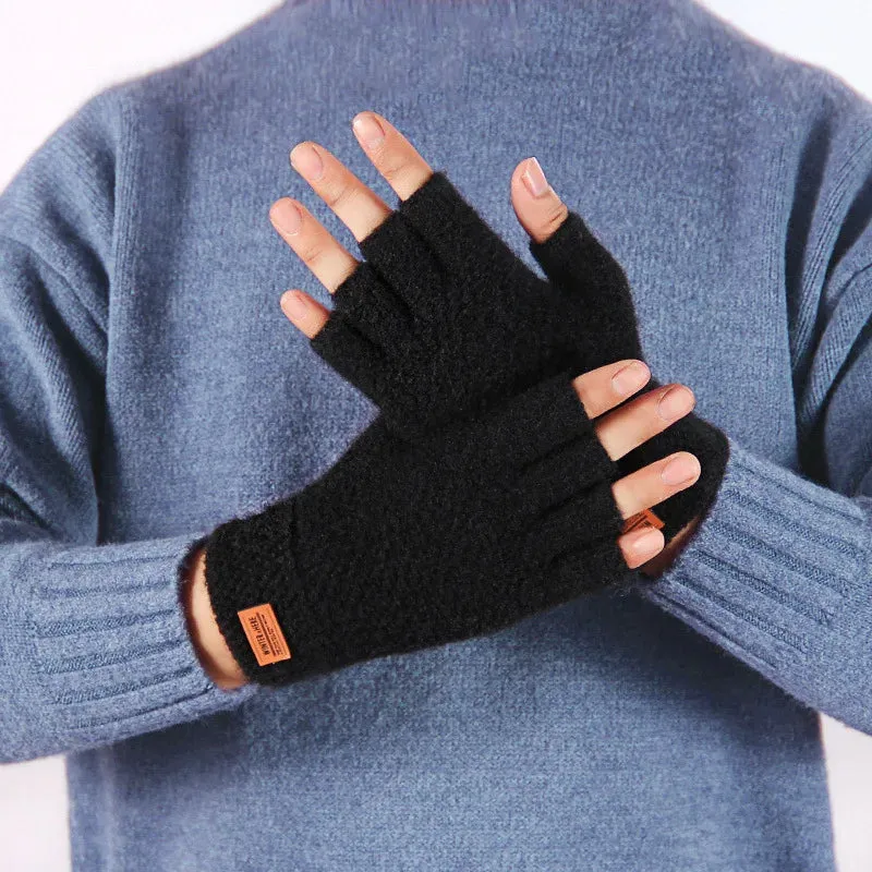 Thermal Alpaca Fingerless Gloves for Men