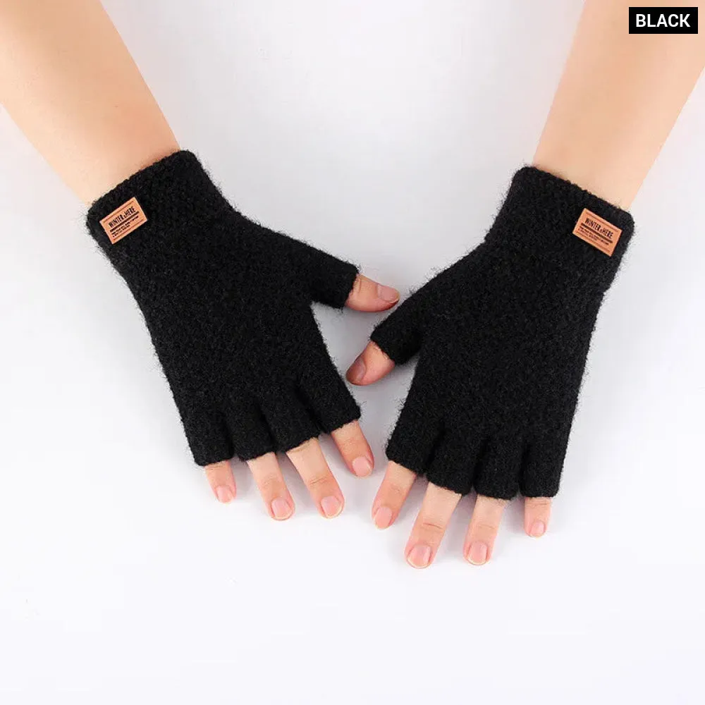 Thermal Alpaca Fingerless Gloves for Men