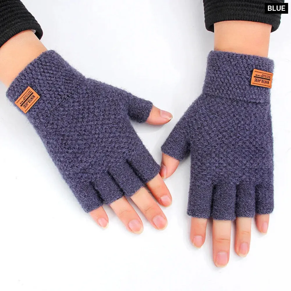 Thermal Alpaca Fingerless Gloves for Men