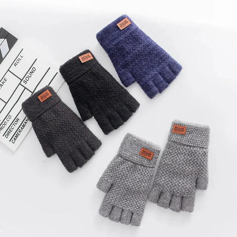 Thermal Alpaca Fingerless Gloves for Men