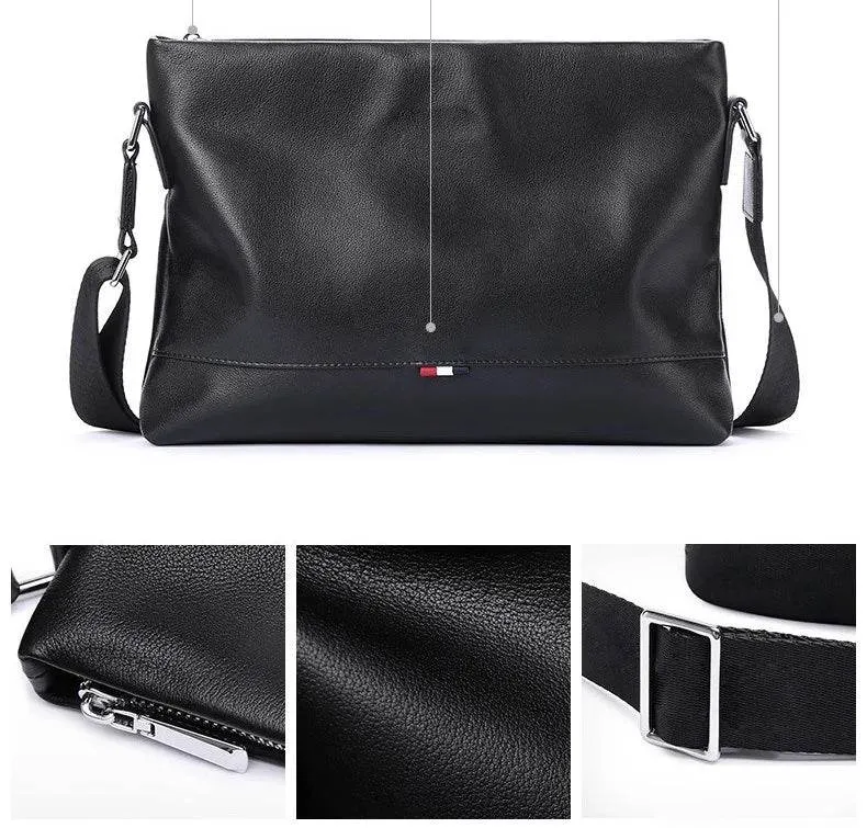 Thick Genuine Leather Shoulder Messenger Bag Anti-Theft