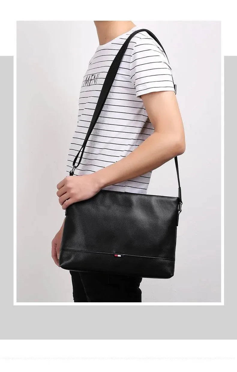 Thick Genuine Leather Shoulder Messenger Bag Anti-Theft