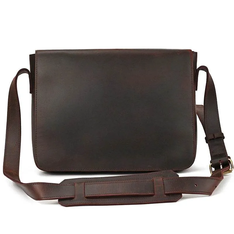 Thick Genuine Leather Shoulder Messenger Bag Anti-Theft
