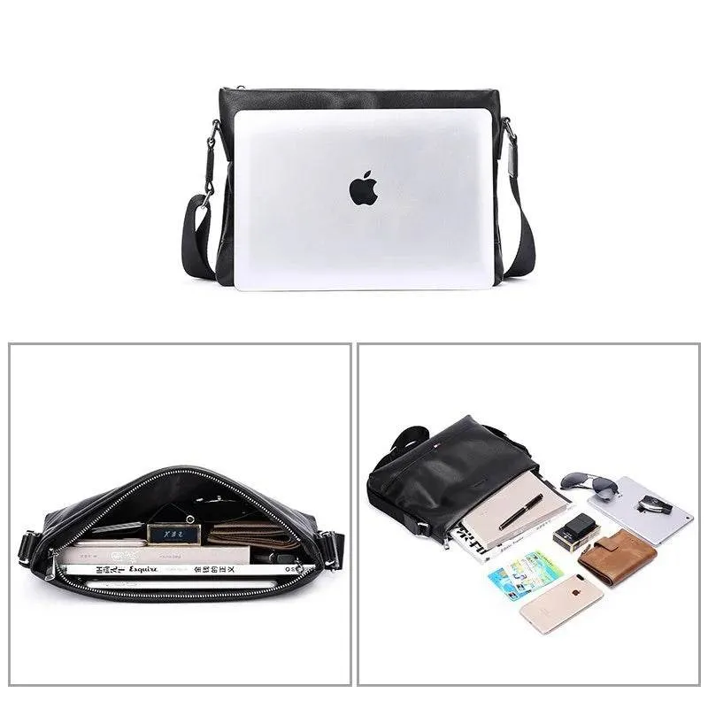 Thick Genuine Leather Shoulder Messenger Bag Anti-Theft