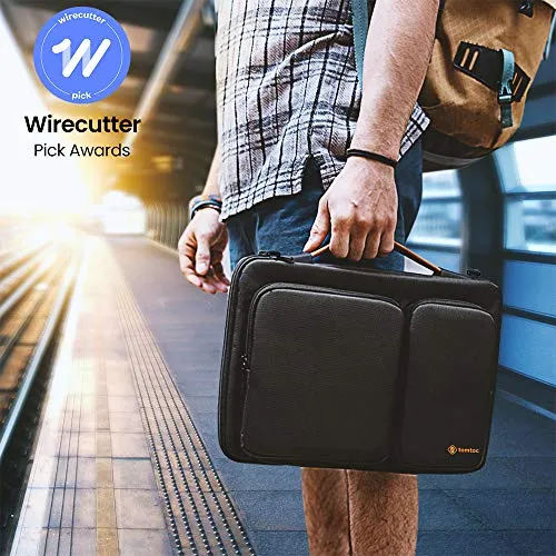 tomtoc 360 Protective Laptop Shoulder Bag for 13-inch MacBook Air 2018-2021 M1/A2337 A2179, MacBook Pro 13.3 2016-2021 M1/A2338 A2251, 12.3 Surface Pro 8/X/7 /7/6/5, Waterproof Notebook Case Sleeve
