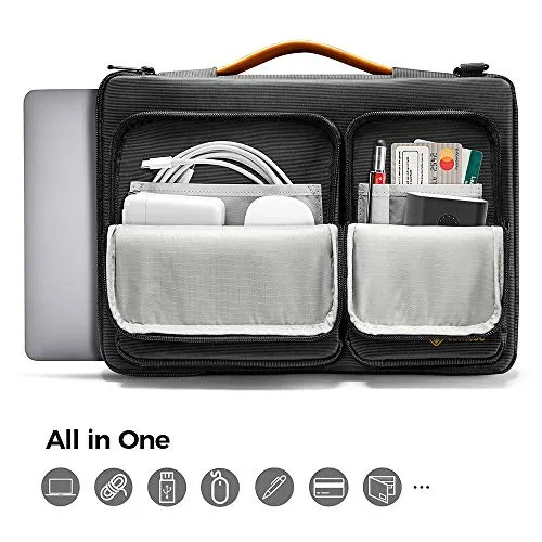 tomtoc 360 Protective Laptop Shoulder Bag for 13-inch MacBook Air 2018-2021 M1/A2337 A2179, MacBook Pro 13.3 2016-2021 M1/A2338 A2251, 12.3 Surface Pro 8/X/7 /7/6/5, Waterproof Notebook Case Sleeve