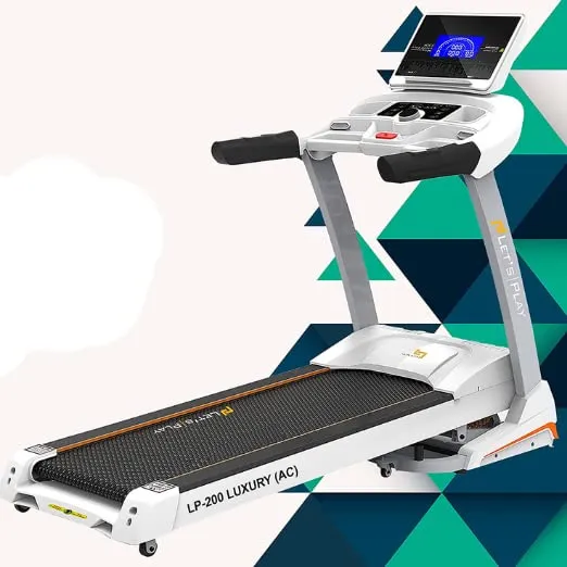 Toning® Automatic Treadmill 3.HP AC Motor (Peak 6 HP) LP-200AC Semi Commercial Treadmill with Extra Suspension Technology, Auto Inclination, 7" LCD Display (White)