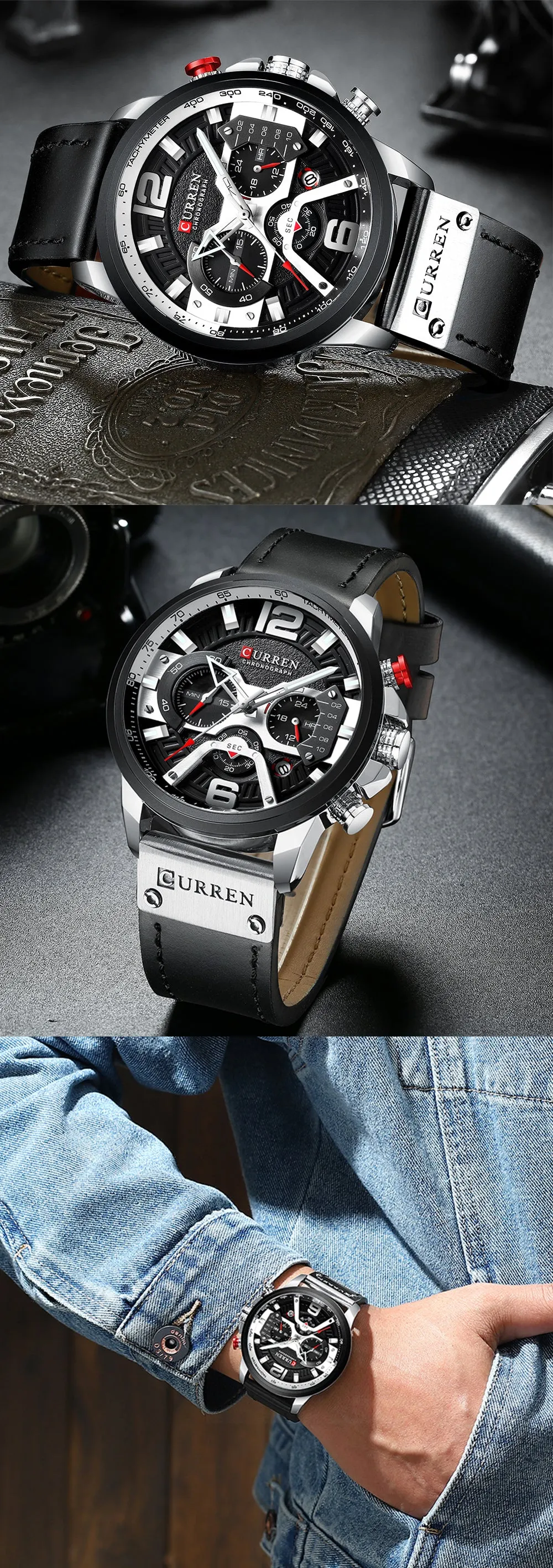 Top Brand Luxury Military Leather Wrist Watch Men Wristwatch