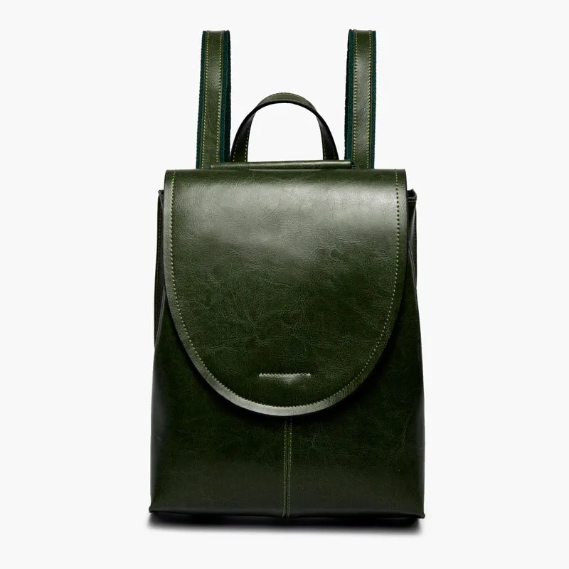 Top Grain Leather Backpack Women City Backpack Natural Cowhide Leather Travel Backpack Stylish Shoulder Bag Christmas Gift SX2612-1