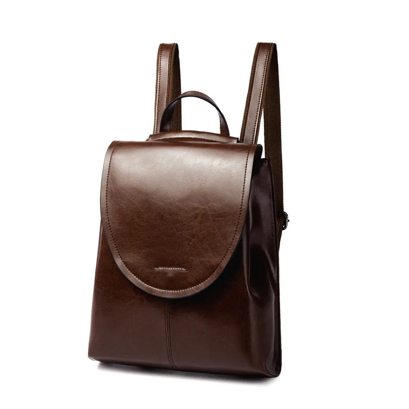 Top Grain Leather Backpack Women City Backpack Natural Cowhide Leather Travel Backpack Stylish Shoulder Bag Christmas Gift SX2612-1