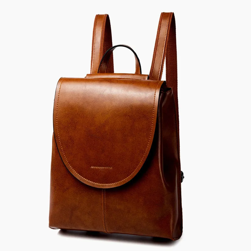 Top Grain Leather Backpack Women City Backpack Natural Cowhide Leather Travel Backpack Stylish Shoulder Bag Christmas Gift SX2612-1