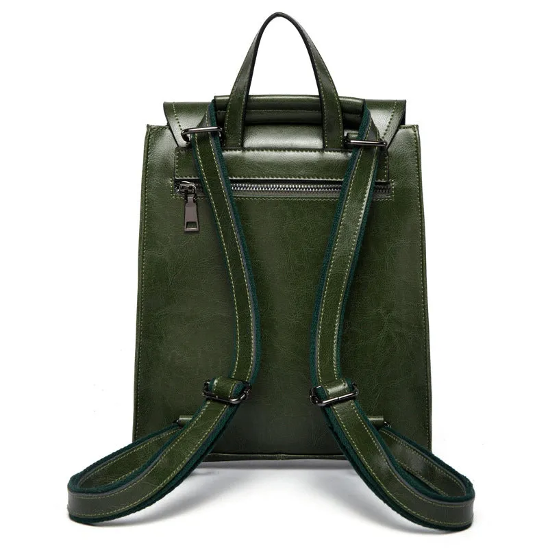 Top Grain Leather Backpack Women City Backpack Natural Cowhide Leather Travel Backpack Stylish Shoulder Bag Christmas Gift SX2612-1
