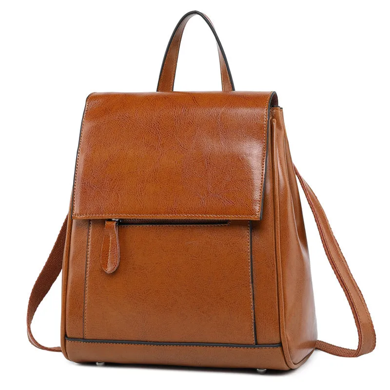 Top Grain LeatherWomen's Top Grain Leather Backpack  Stylish Leather Rucksack Ladies Leather Travel Backpacks Christmas Gift For Her