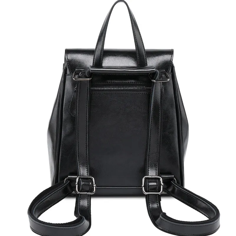Top Grain LeatherWomen's Top Grain Leather Backpack  Stylish Leather Rucksack Ladies Leather Travel Backpacks Christmas Gift For Her