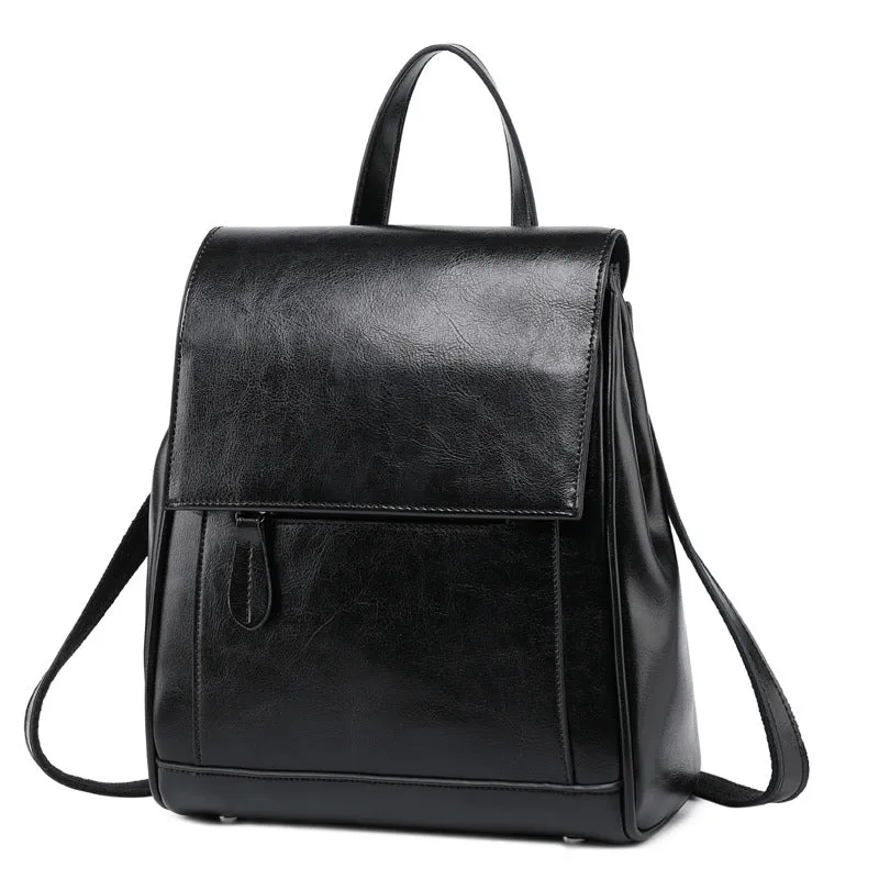 Top Grain LeatherWomen's Top Grain Leather Backpack  Stylish Leather Rucksack Ladies Leather Travel Backpacks Christmas Gift For Her