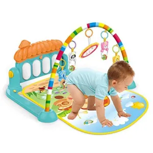 Toyshine Happy Baby's Playmat Gym with Toys, Made of Non Toxic Materials (Multicolor)