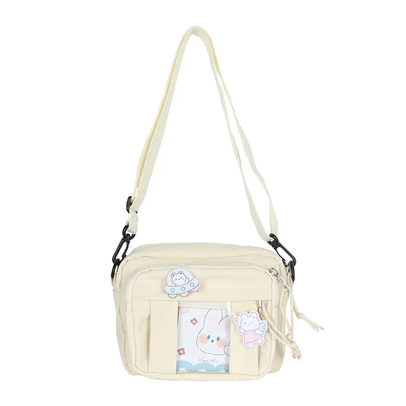 Transparent Funny Card Small Crossbody Bag For Women Travel Shoulder Messenger Bag Nylon Tote Bag