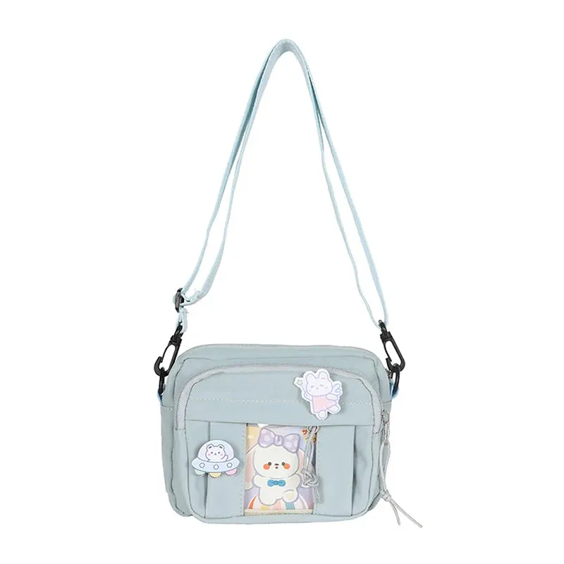 Transparent Funny Card Small Crossbody Bag For Women Travel Shoulder Messenger Bag Nylon Tote Bag