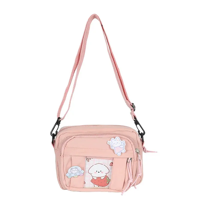 Transparent Funny Card Small Crossbody Bag For Women Travel Shoulder Messenger Bag Nylon Tote Bag