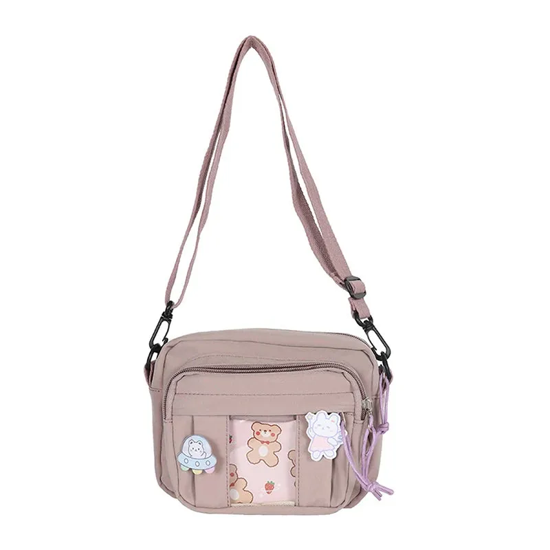 Transparent Funny Card Small Crossbody Bag For Women Travel Shoulder Messenger Bag Nylon Tote Bag