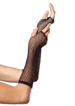 Triangle Net Fingerless Gloves Black