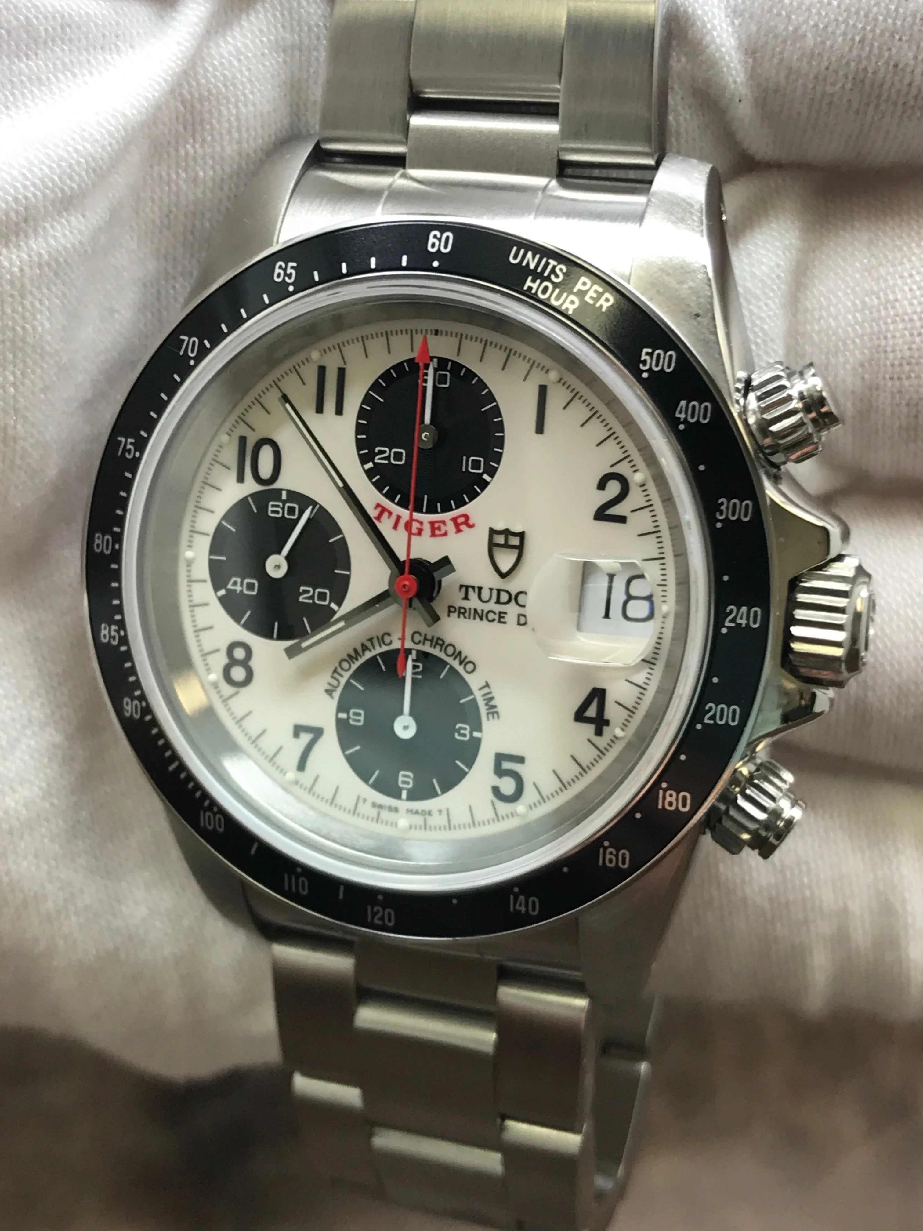 Tudor Prince Date Tiger 79260N White Panda Dial Automatic Men's Watch