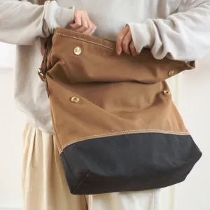 Two Tone Messenger Bag Canvas Stachel Side Bag Two Tone Canvas Shoulder Bag for Women