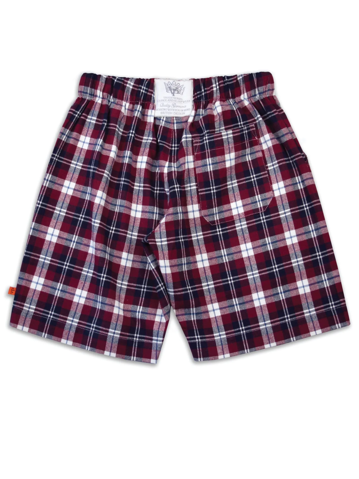 Unisex 'Jordan' Burgundy Check Pyjama Lounge shorts