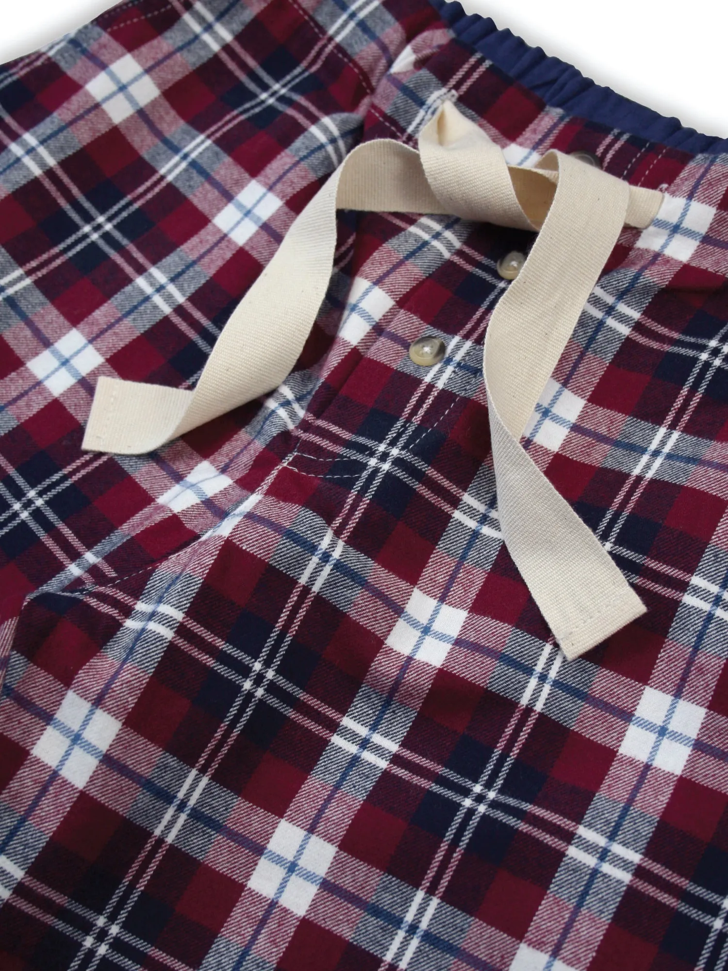 Unisex 'Jordan' Burgundy Check Pyjama Lounge shorts
