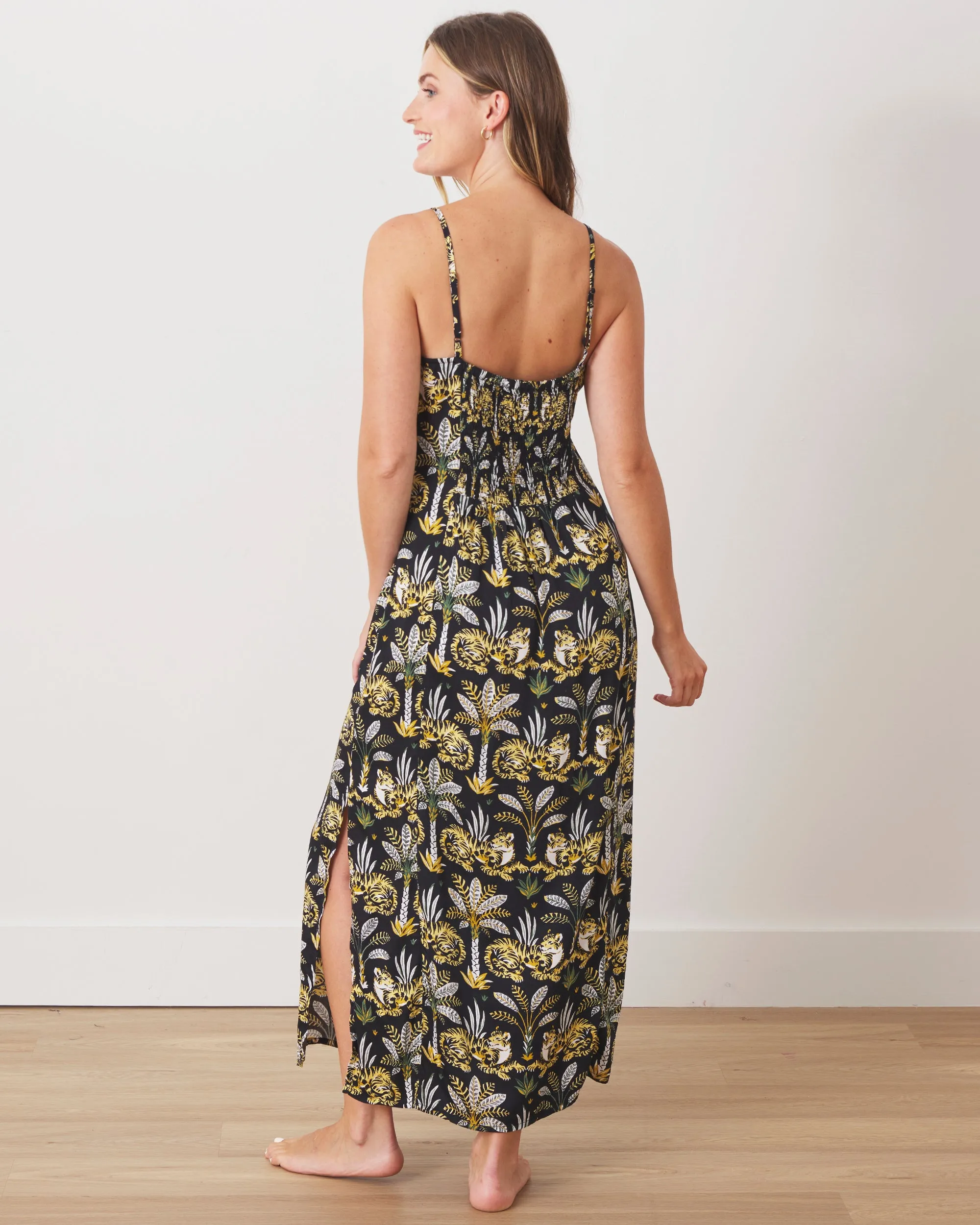 Untamed Tiger - Satin Chic to Sleep Nightie & Robe Set - Gold Ink