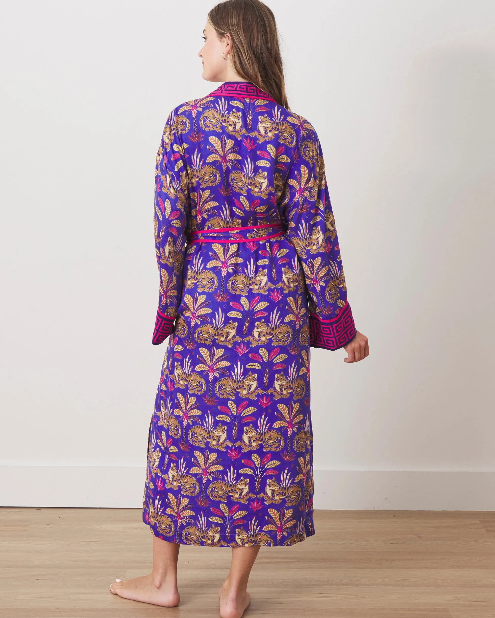 Untamed Tiger - Satin Chic to Sleep Nightie & Robe Set - Grape Soda