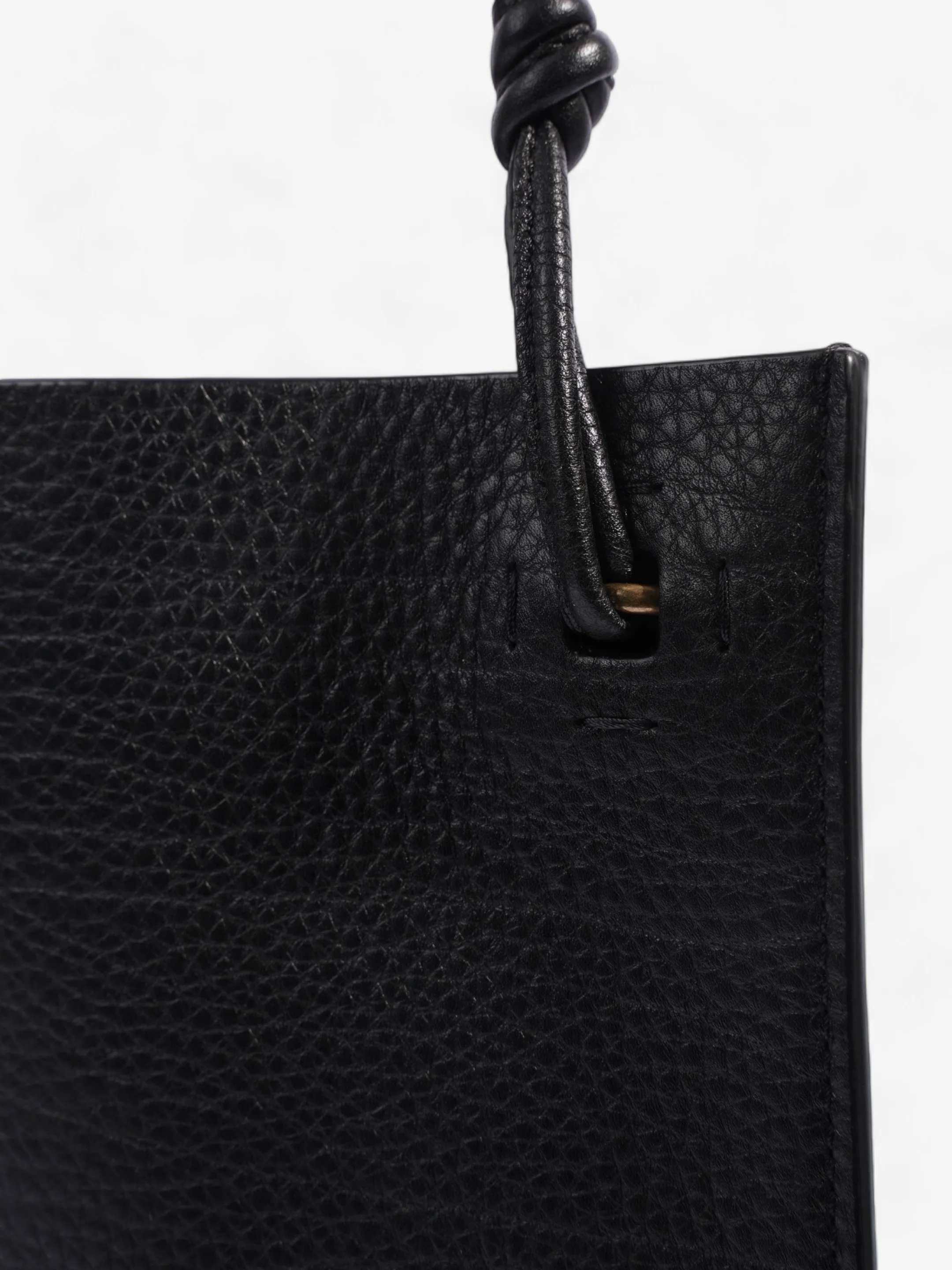 Valentino Logo Embossed Messenger Black Calfskin Leather
