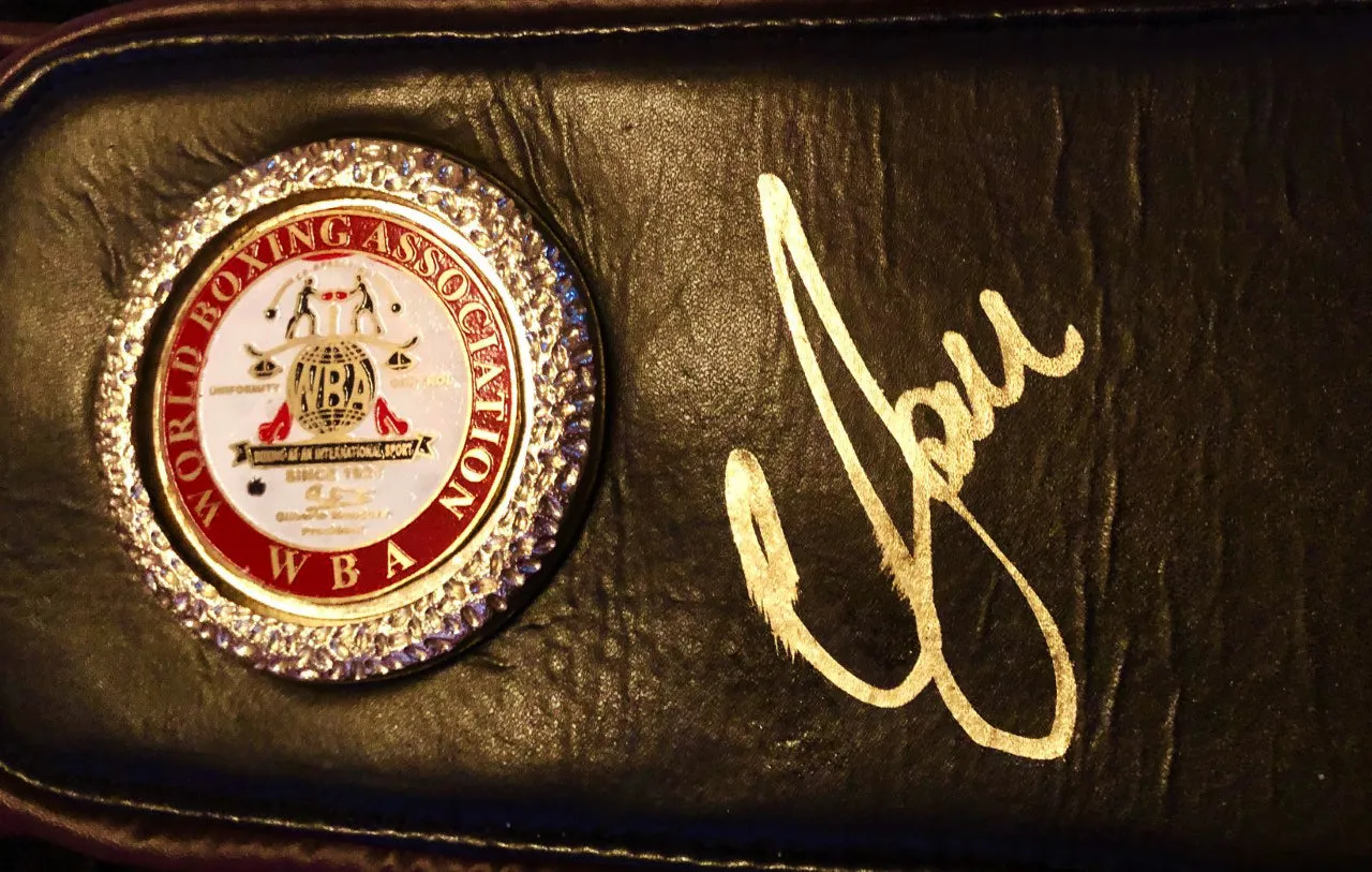Vasyl Lomachenko Autographed Championship Boxing WBA Belt in Gold Signature