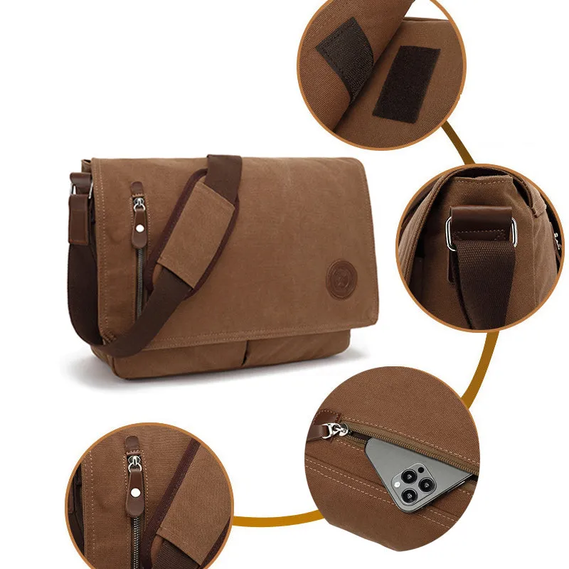 Vintage Canvas Messenger Bag 15.6 in Laptp Bag