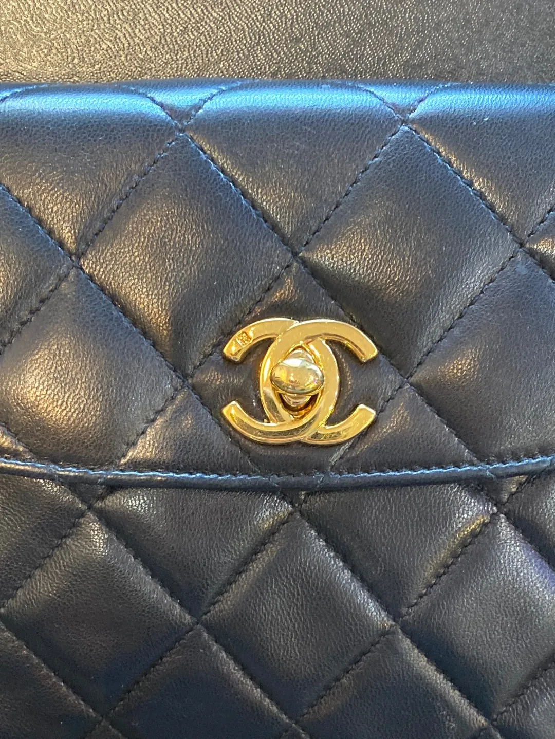 VINTAGE: Chanel Black Quilted Chain Belt Fanny Pack