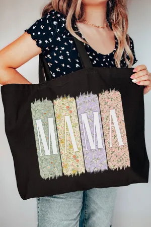 Vintage Colorblock Mama Canvas Jumbo Tote