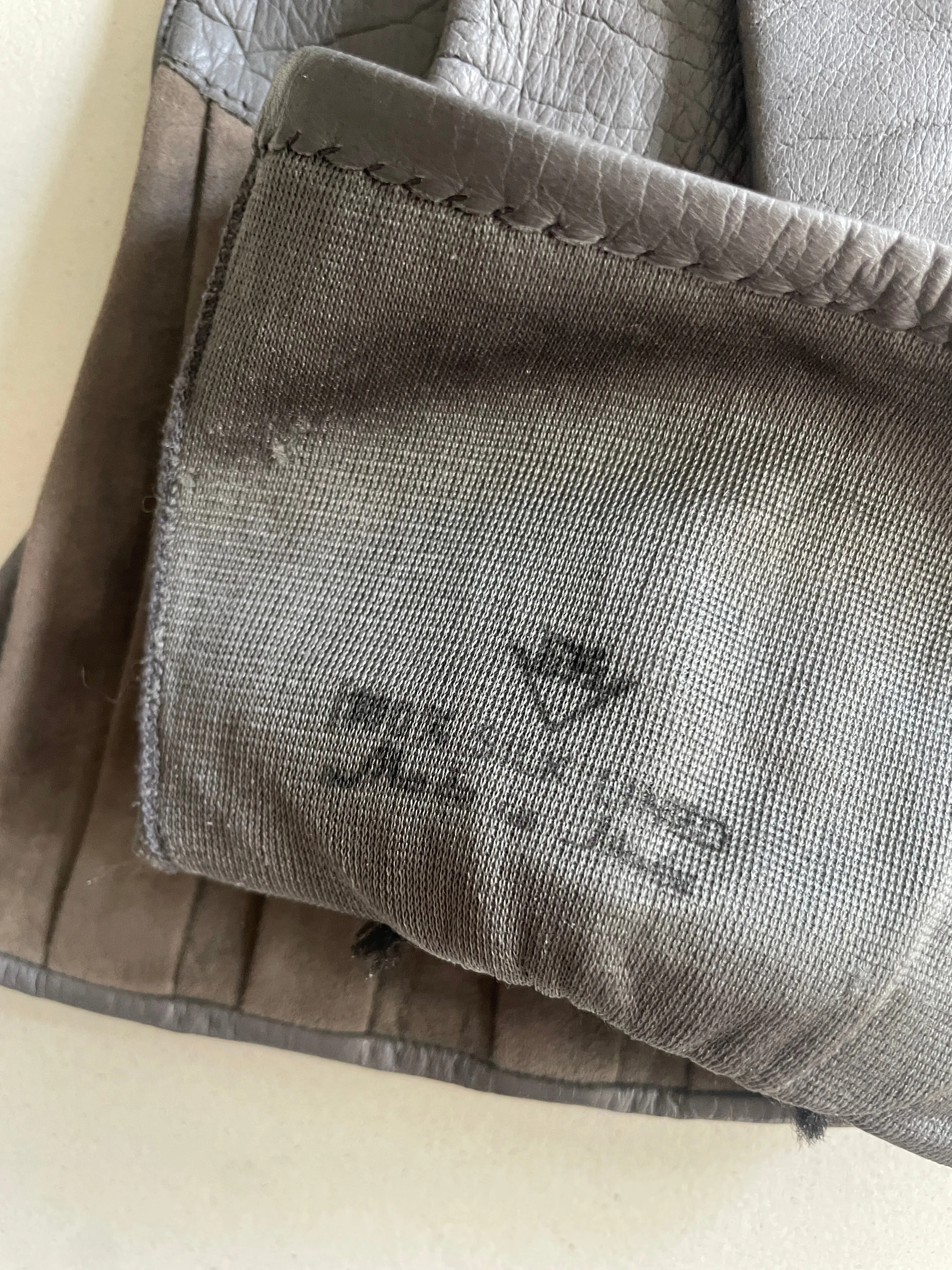 Vintage Gray Kid Leather Gloves