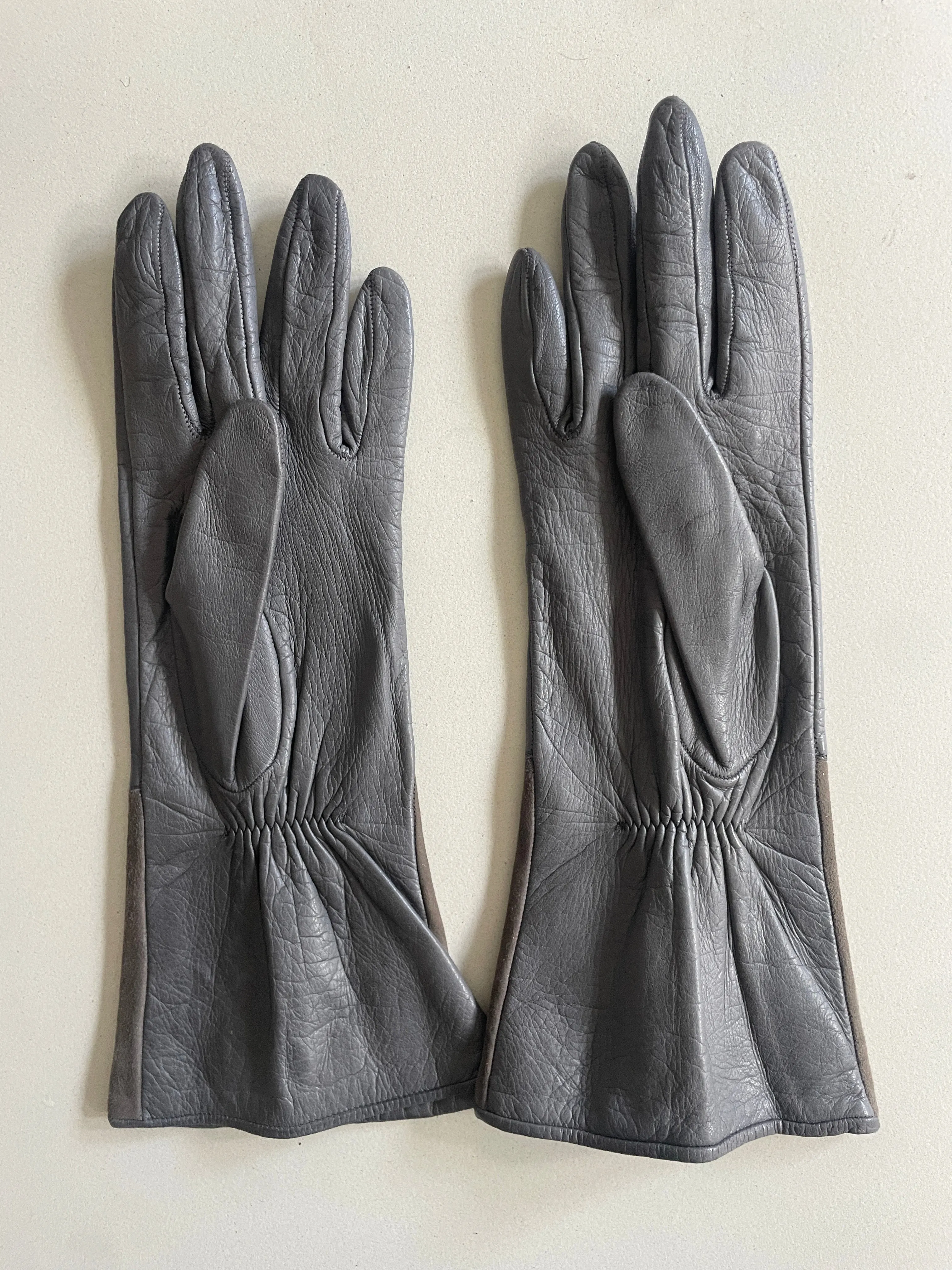 Vintage Gray Kid Leather Gloves