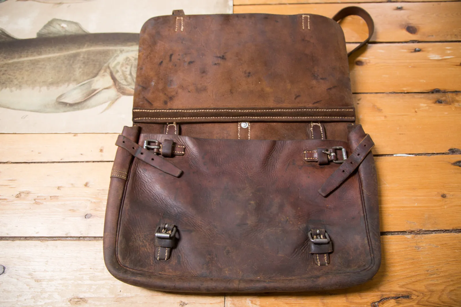 Vintage Leather Messenger Bag