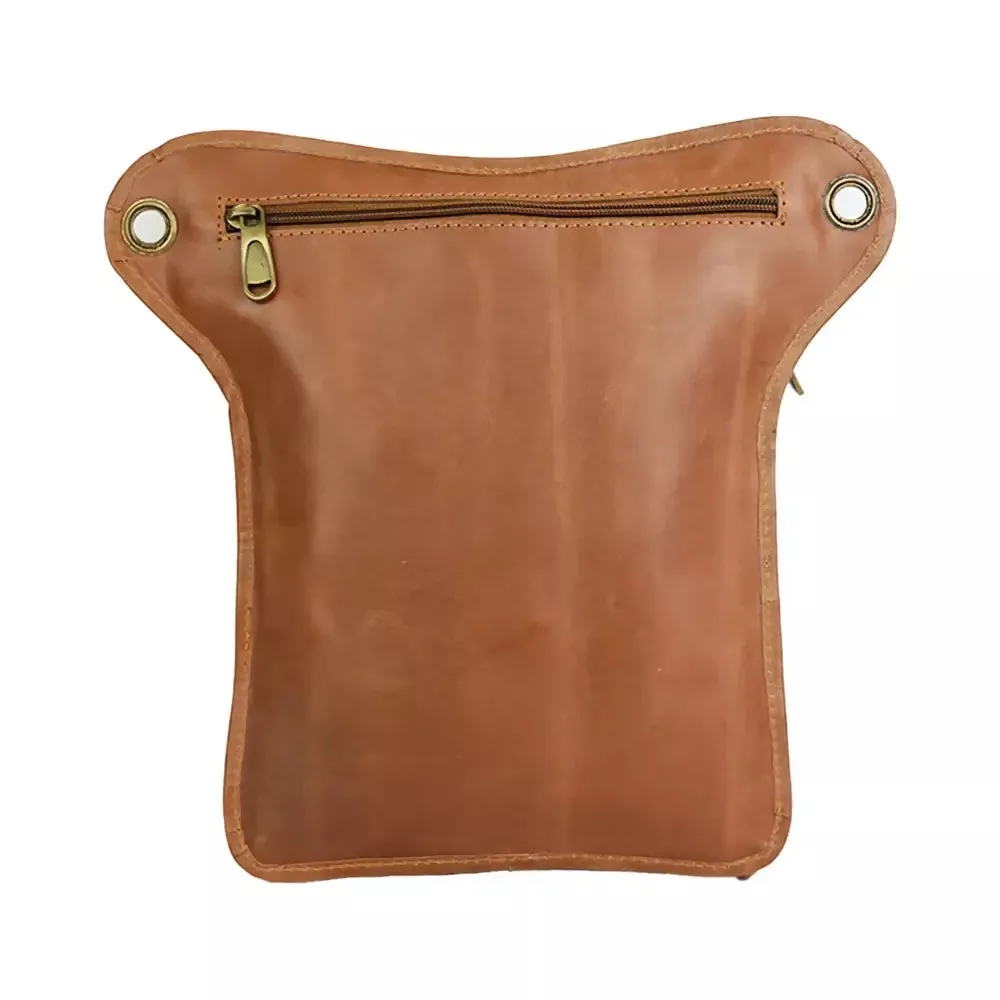 Vintage PU Leather Utility Bag – Multi-Pocket Travel & Everyday Bag (Brown)