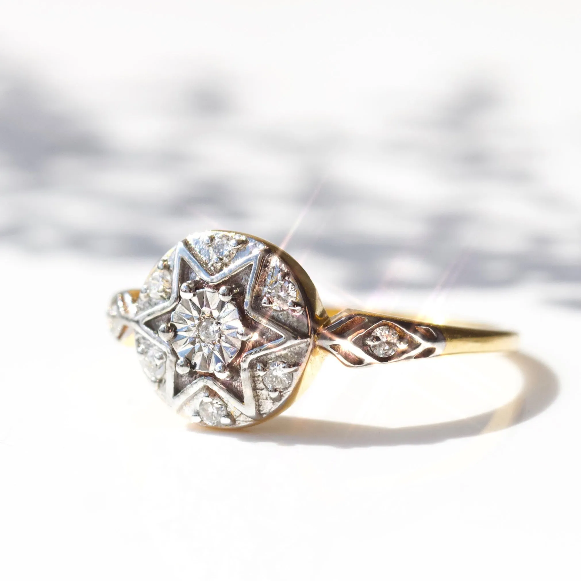 Vintage Star Compass Ring