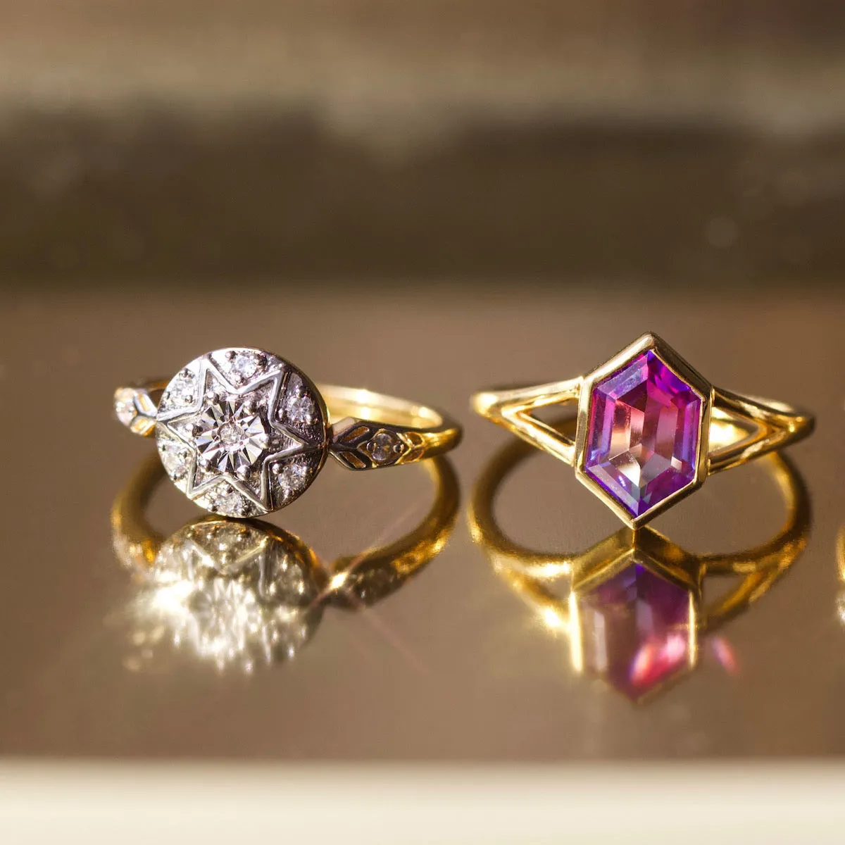 Vintage Star Compass Ring