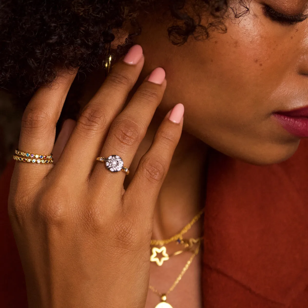 Vintage Star Compass Ring