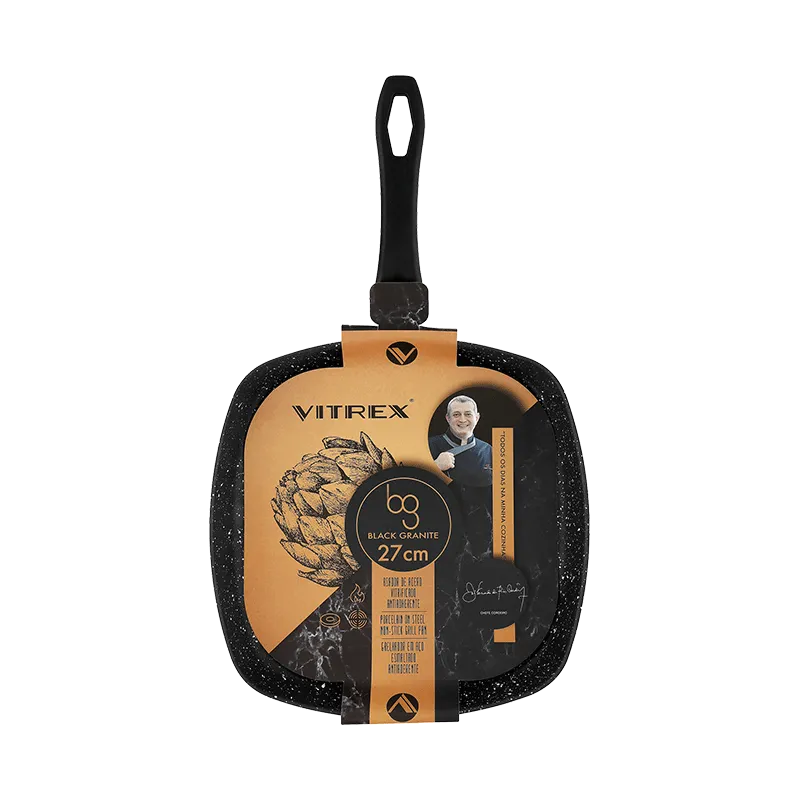 Vitrex Granite Non-stick 27cm Grill Pan 71PVGGRNM27