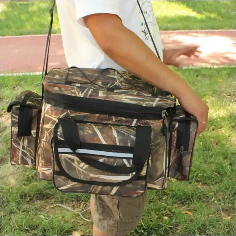 Waterproof fishing bag nylon large capacity multi purpose fishing tackle two layer waterproof