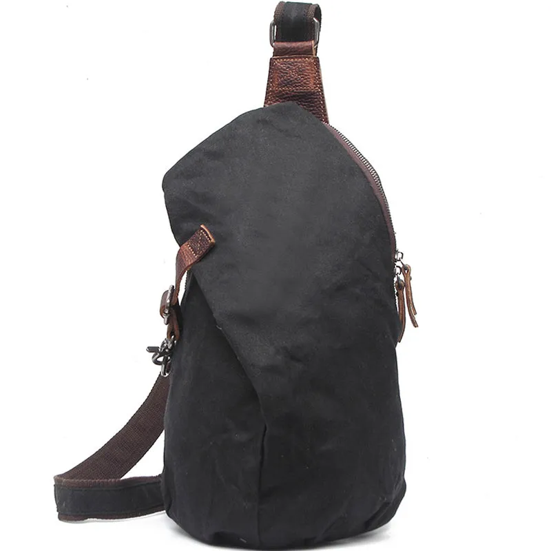 Waterproof Sling Backpack Waxed Canvas Crossbody Bag Casual Daypacks