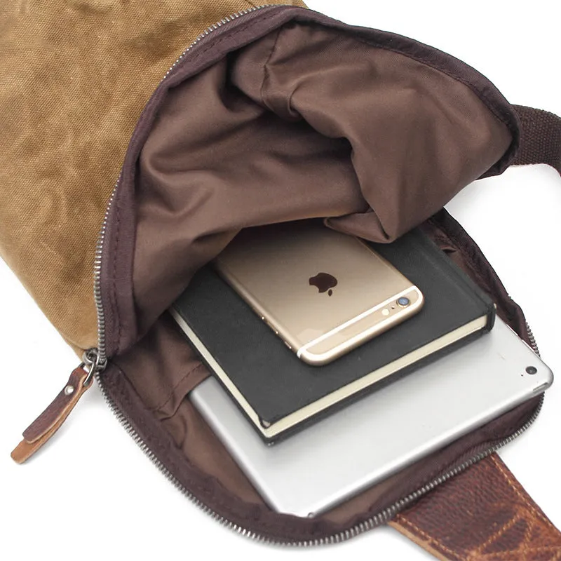 Waterproof Sling Backpack Waxed Canvas Crossbody Bag Casual Daypacks